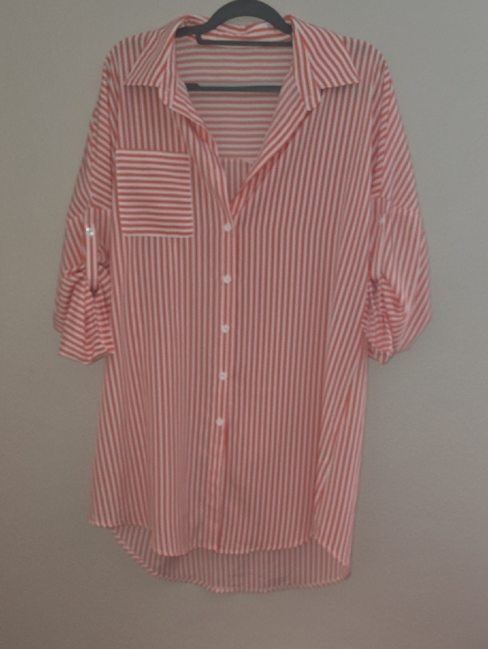 SHEIN Lot Of 2   White Striped Button-Up Swim Coverup